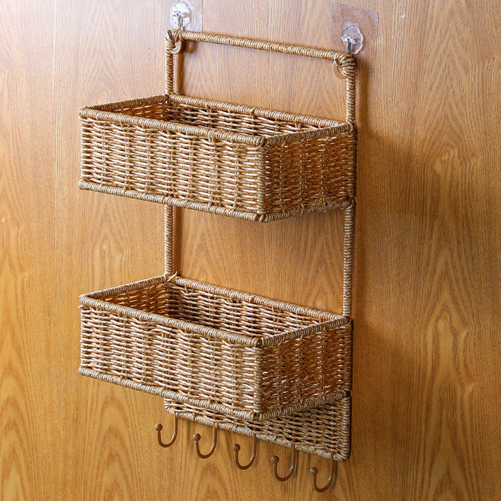 Unisex Wall-mounted Storage Basket with Double Shelf Stornfield