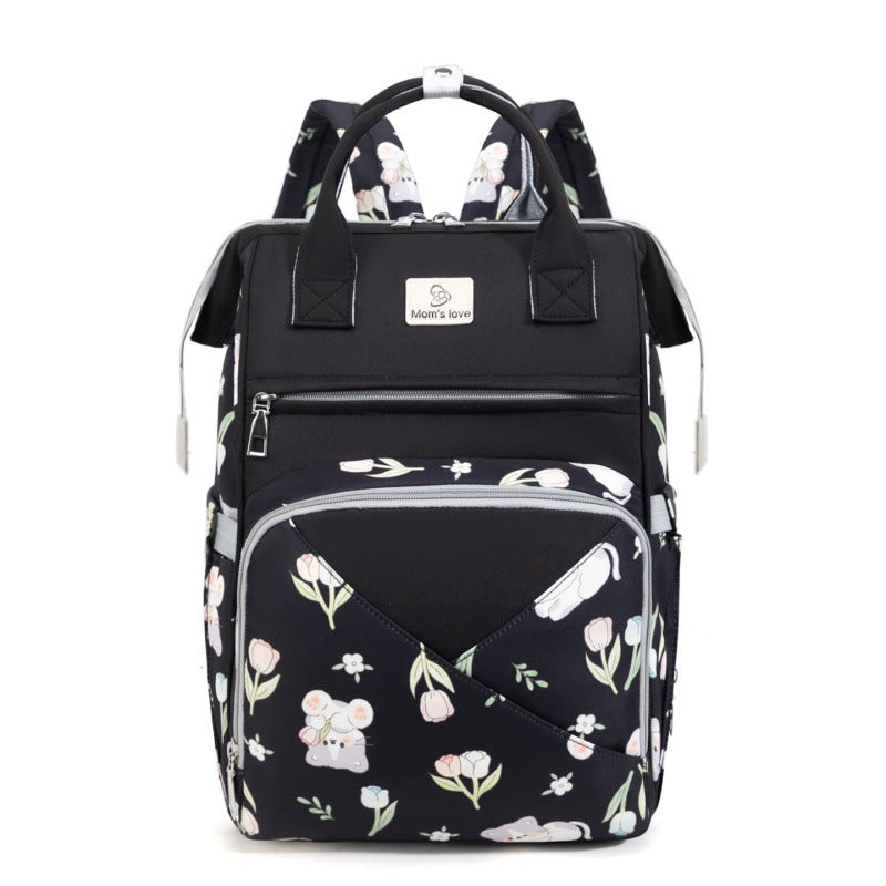 Playful Floral Print Diaper Backpack Stornfield