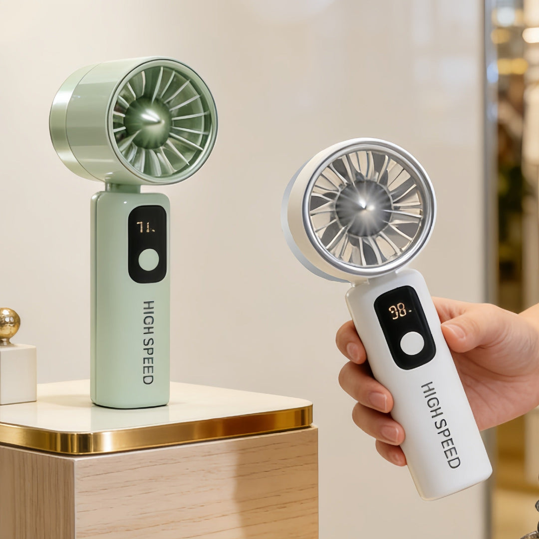 Ladies Portable Mini Fan with Digital Temperature Display Stornfield