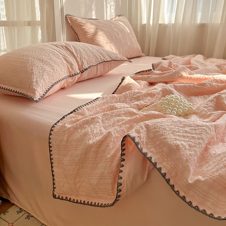 Textured Honeycomb Pattern Duvet Cover Set
