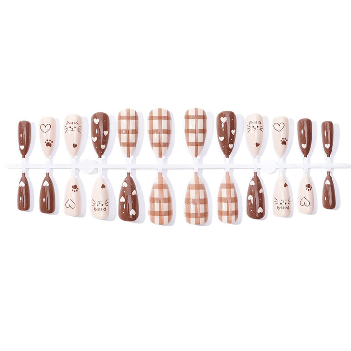 Nail art set with playful animal and heart design Stornfield