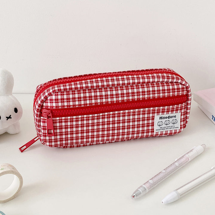 Stylish Gingham Checkered Pencil Case Stornfield