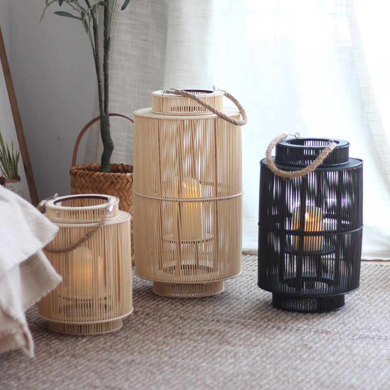 Decorative lantern made of woven material Stornfield