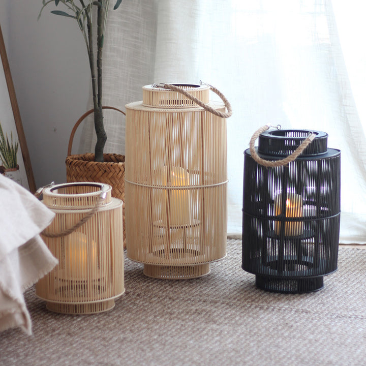 Decorative lantern made of woven material Stornfield