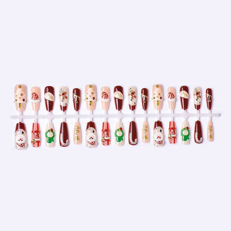 Festive Holiday-Themed Press-On Nail Art Set Stornfield 1790636317