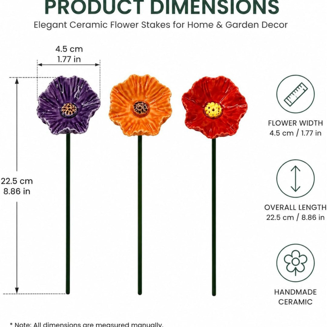 Garden Decorative Poppy Flower Stake Stornfield
