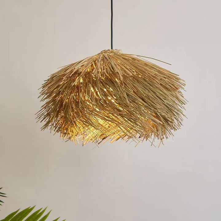 Bohemian-Style Natural Straw Pendant Light