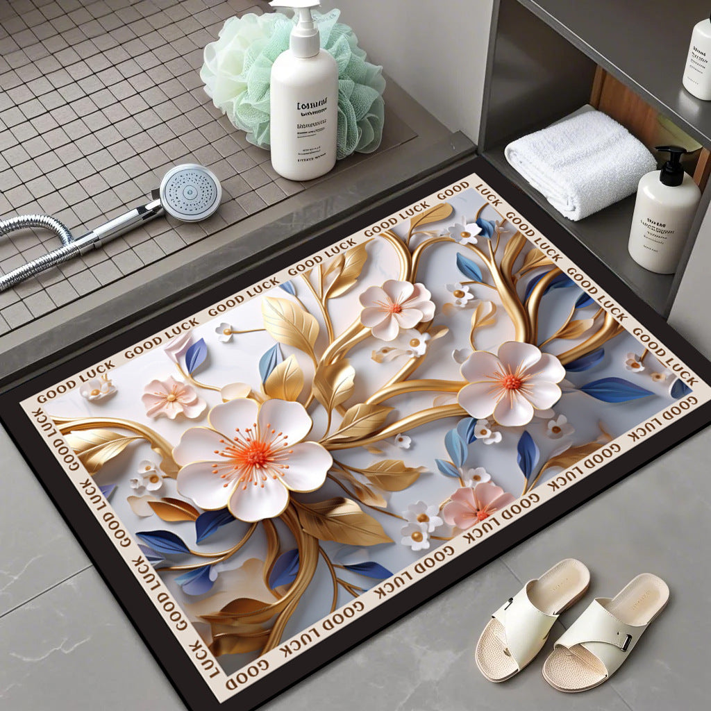 Floral Patterned Bath Mat Stornfield