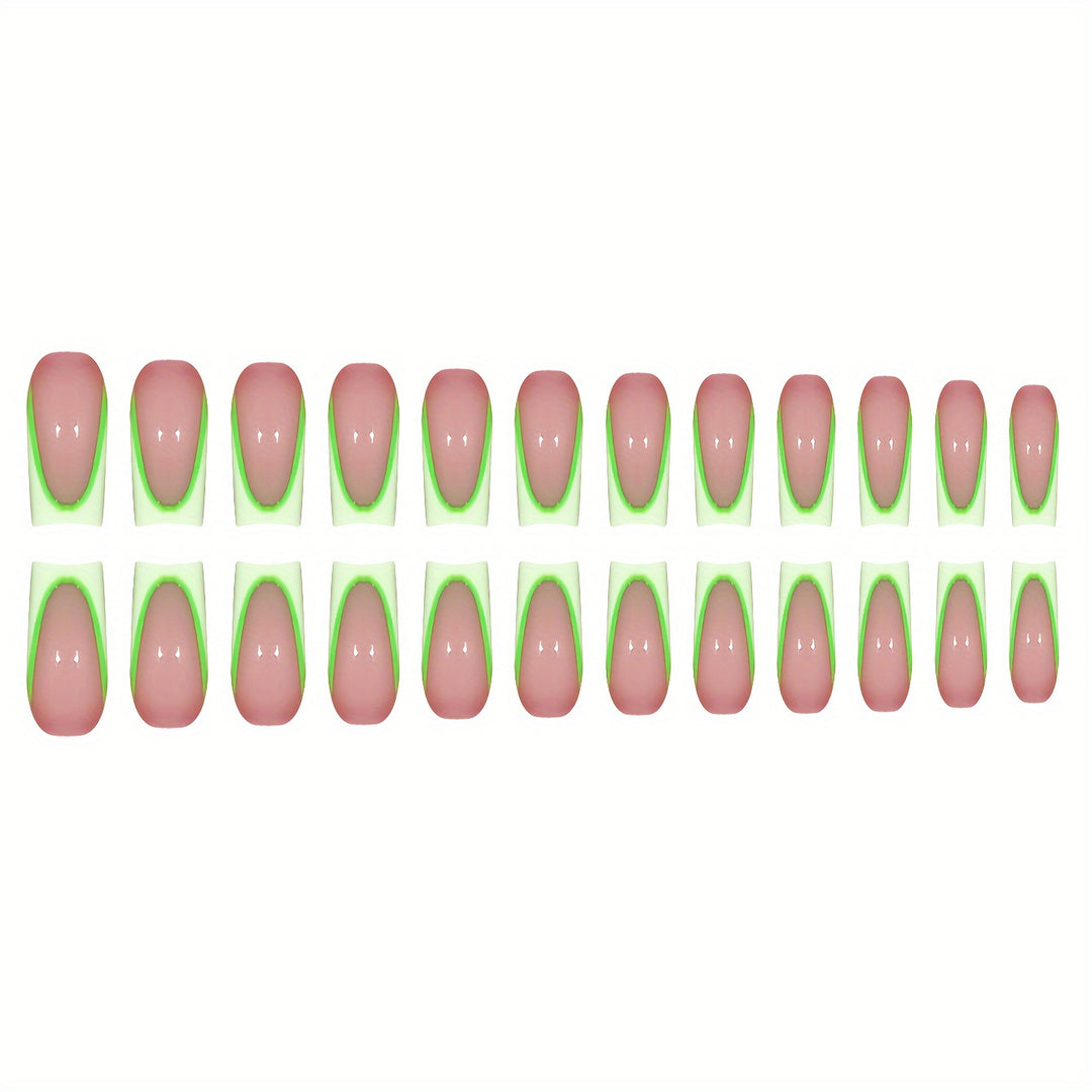 Neon French Tip Press-On Nails Stornfield