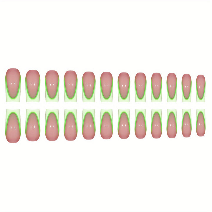 Neon French Tip Press-On Nails Stornfield