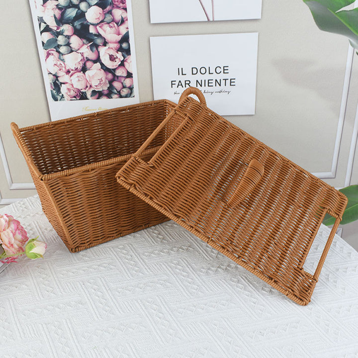 Handcrafted Woven Storage Basket with Lid Stornfield