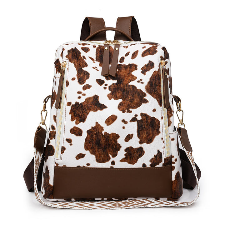 Fashionable Cow Print Backpack Stornfield