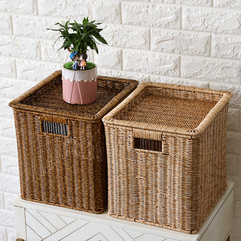 Unisex Rectangular Storage Basket made of braided rattan Stornfield