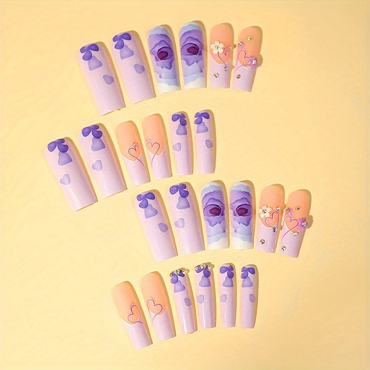 Artificial Nail Set with Floral Patterns Stornfield