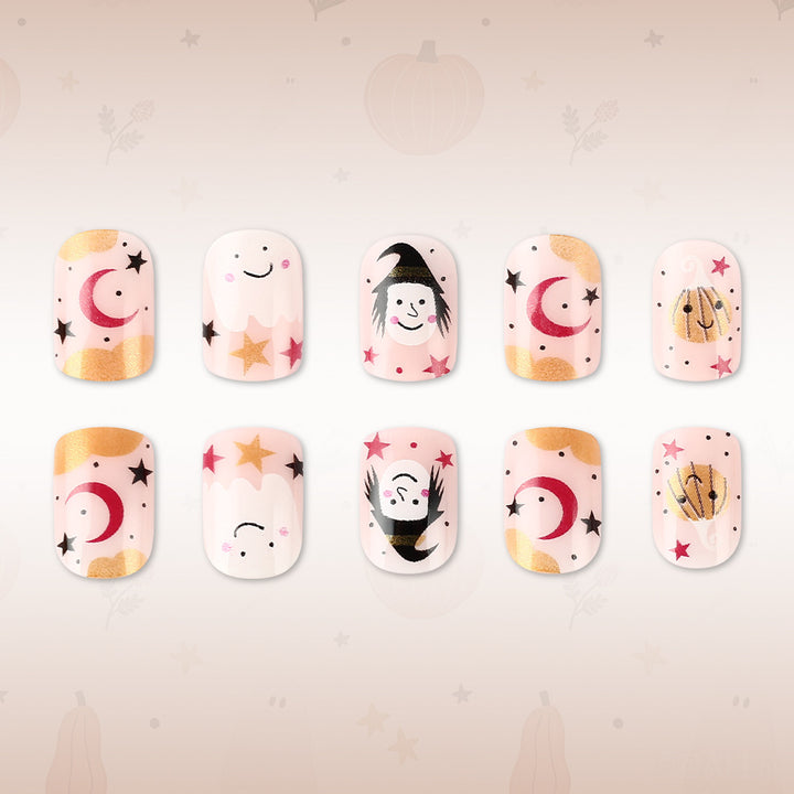 Whimsical Halloween-Themed Press-On Nail Art Set Stornfield
