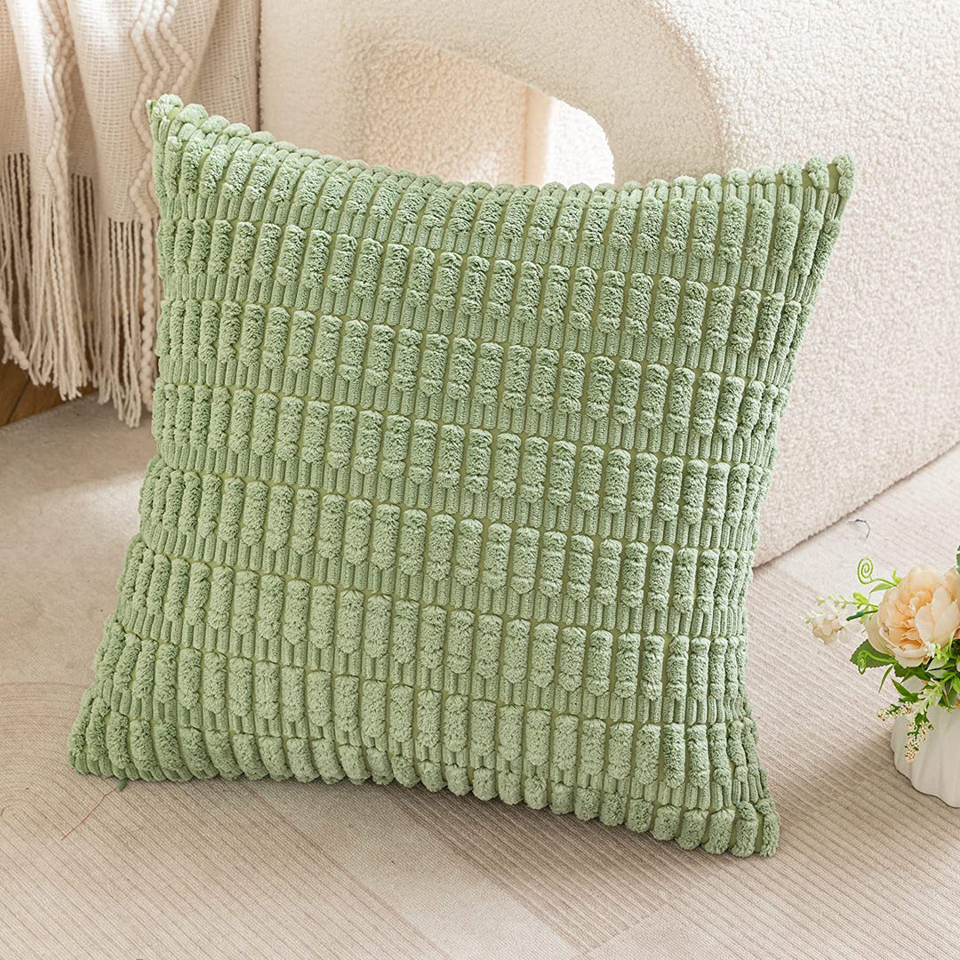 Textured Chenille Square Throw Pillow Cover with Hidden Zipper