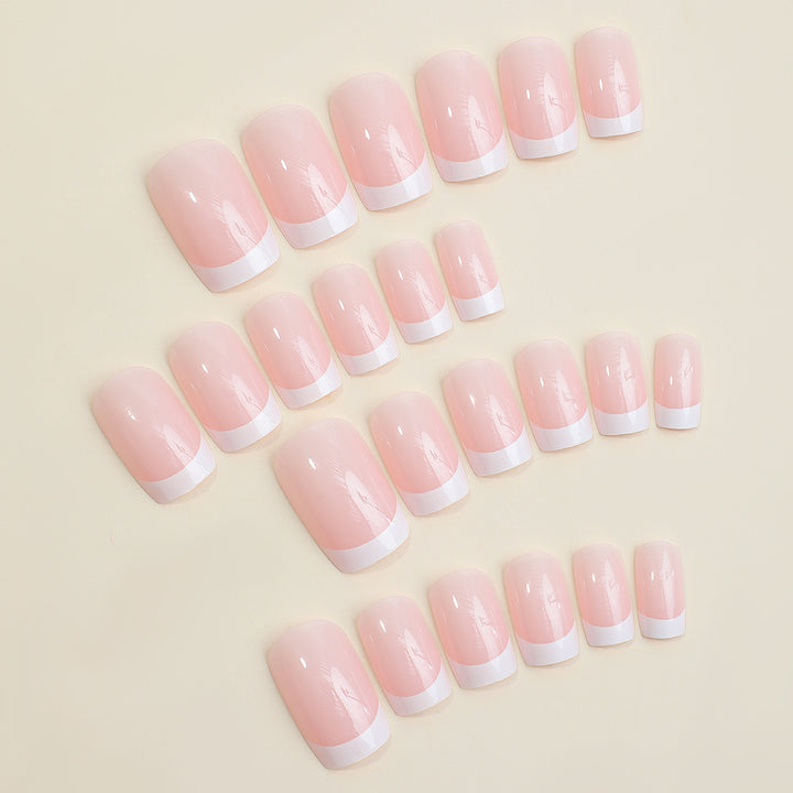 Artificial nail set with elegant French tip decorations Stornfield