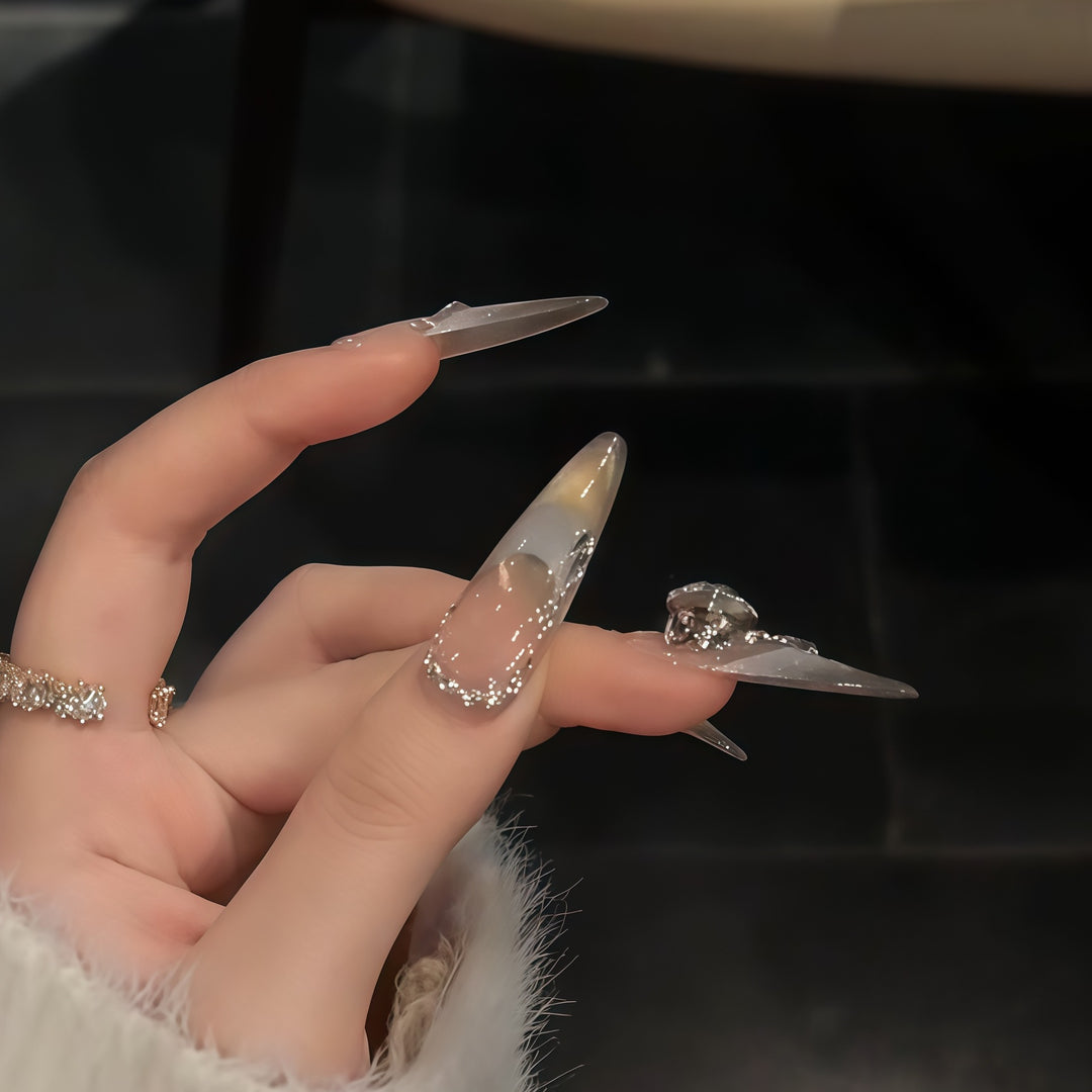 Artificial nails with elegant rhinestone accents Stornfield
