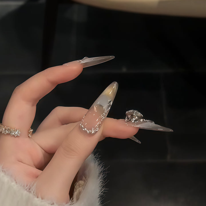Artificial nails with elegant rhinestone accents Stornfield