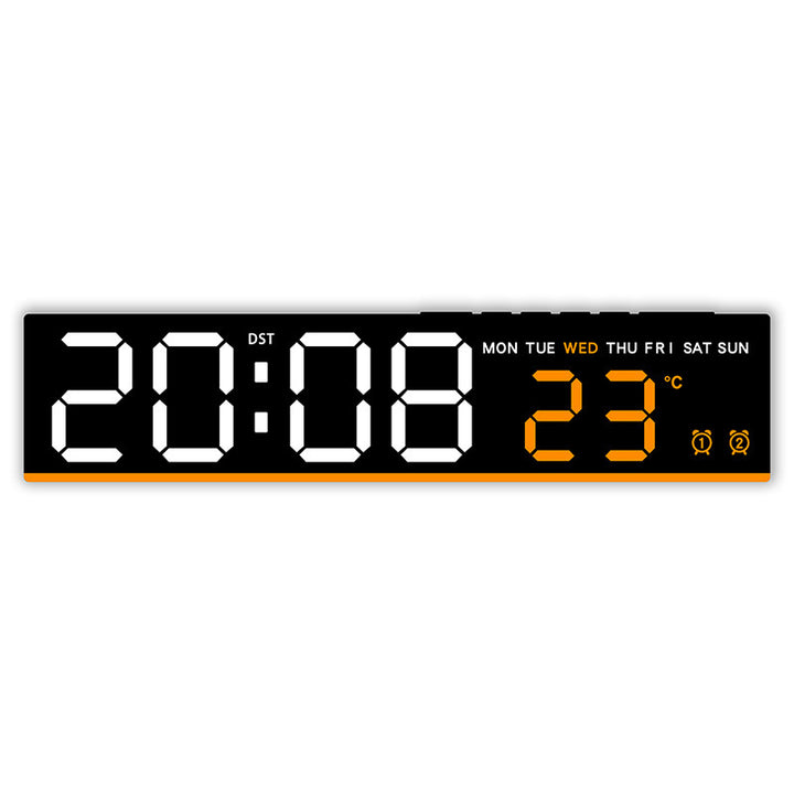 Digital wall clock with large LED digits and temperature display Stornfield