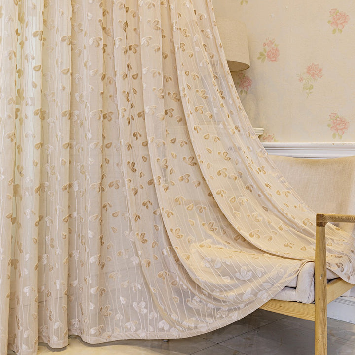 WoEmbroidered Sheer Curtain Panel Stornfield