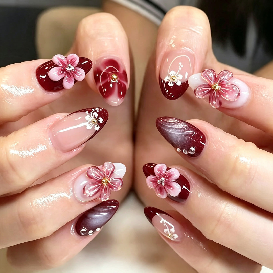 Floral Embellished Press-On Nail Art Stornfield 1790636289