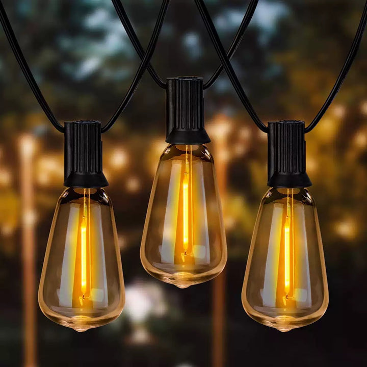 Outdoor Vintage Filament LED String Lights With Shatterproof Teardrop Bulbs And Heavy-Duty Weatherproof Cable Stornfield