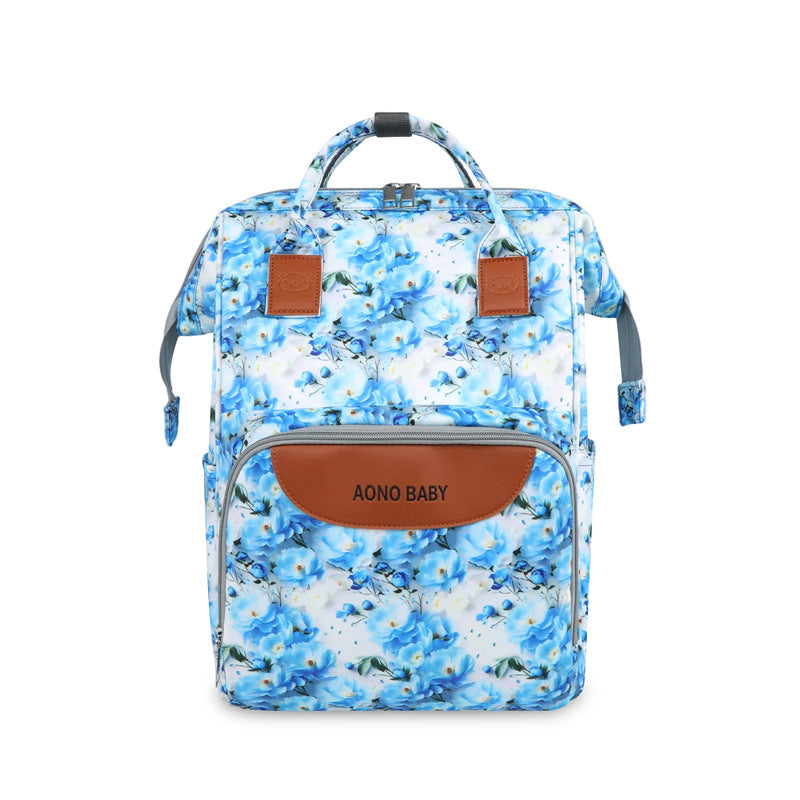Creative Floral Print Multi-Pocket Diaper Backpack Stornfield