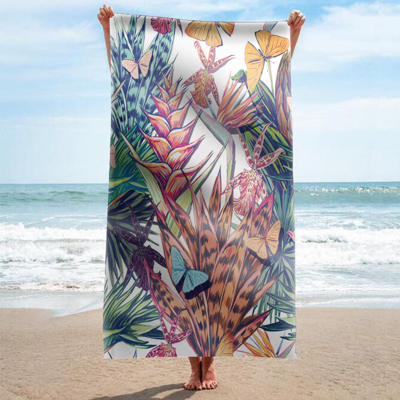 Beach towel with tropical flamingo pattern Stornfield