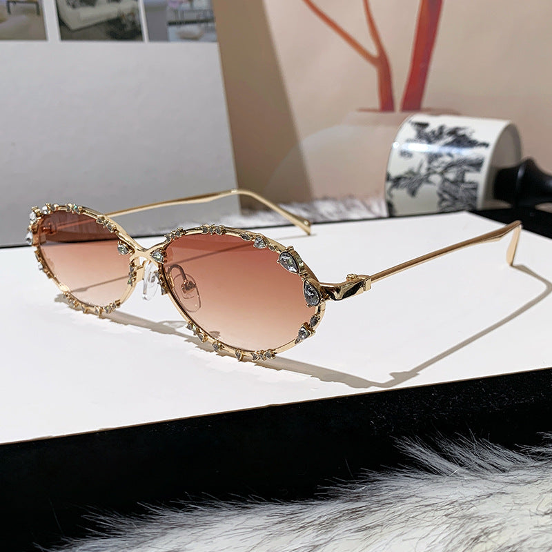 Women's exclusive sunglasses with sparkling rhinestone embellishment and elegant metal frame Stornfield