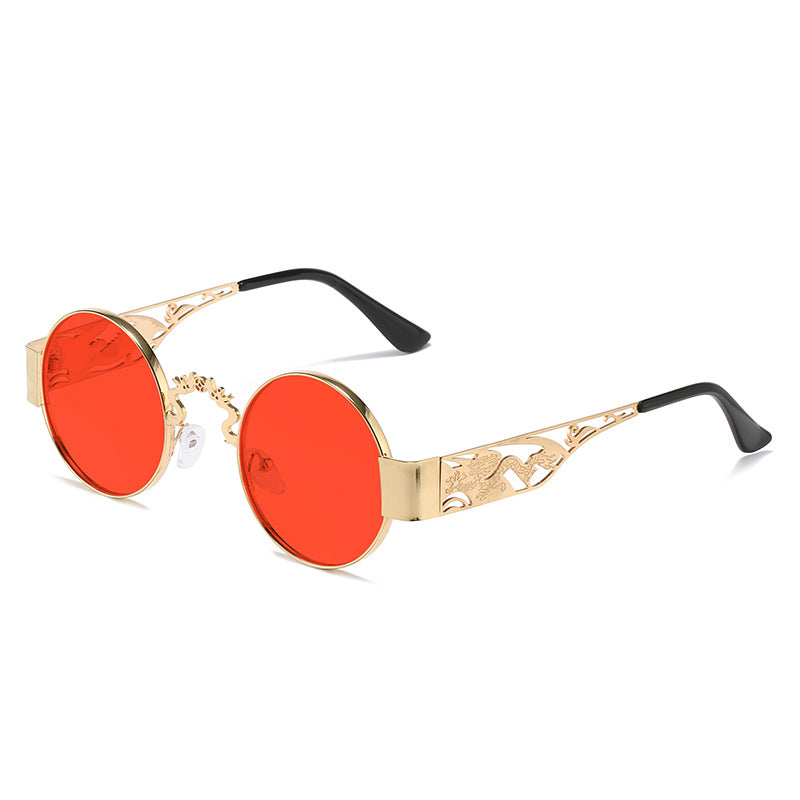 Women's artistic round sunglasses with elegant filigree frame Stornfield
