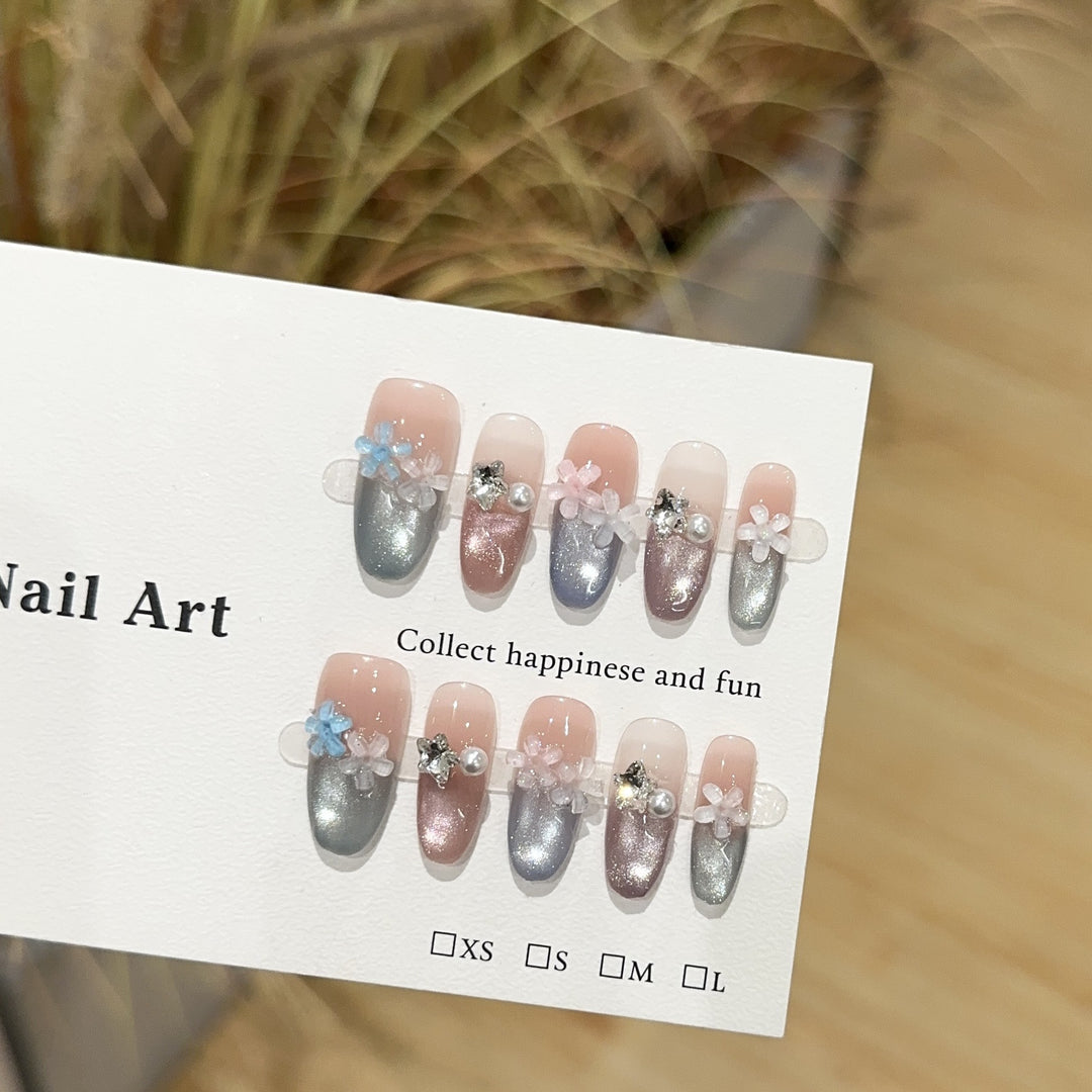 Decorative Floral Press-On Nail Art