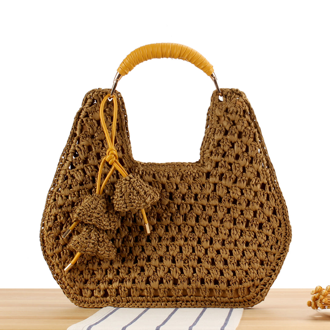 Handbag Made from Handcrafted Natural Material with Unique Tassel Pendant Stornfield
