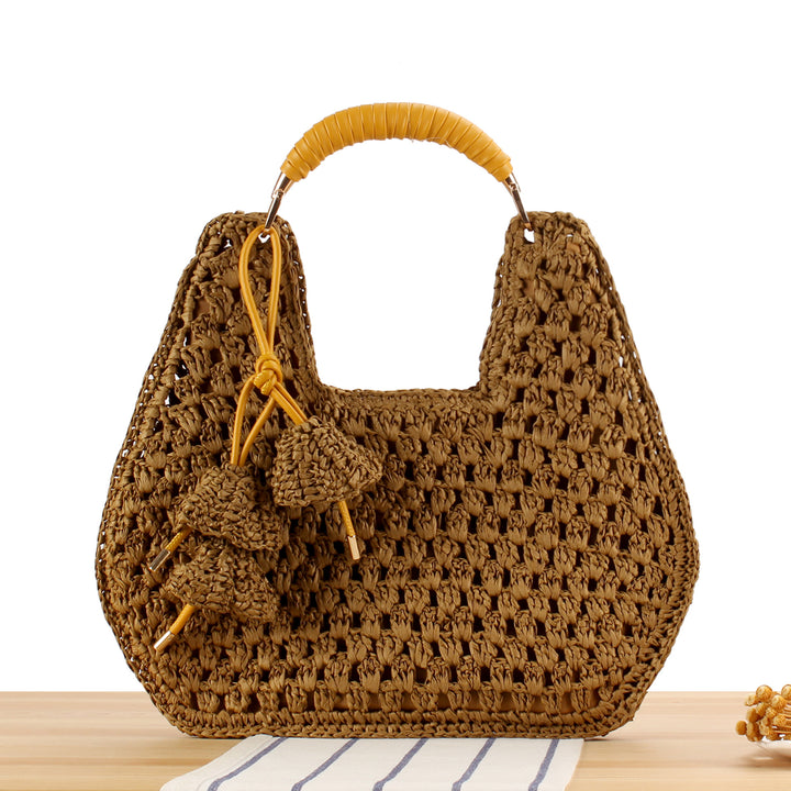 Handbag Made from Handcrafted Natural Material with Unique Tassel Pendant Stornfield