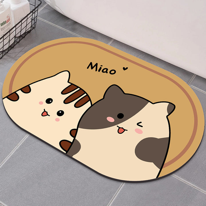 Cute Cartoon Cat Bath Mat