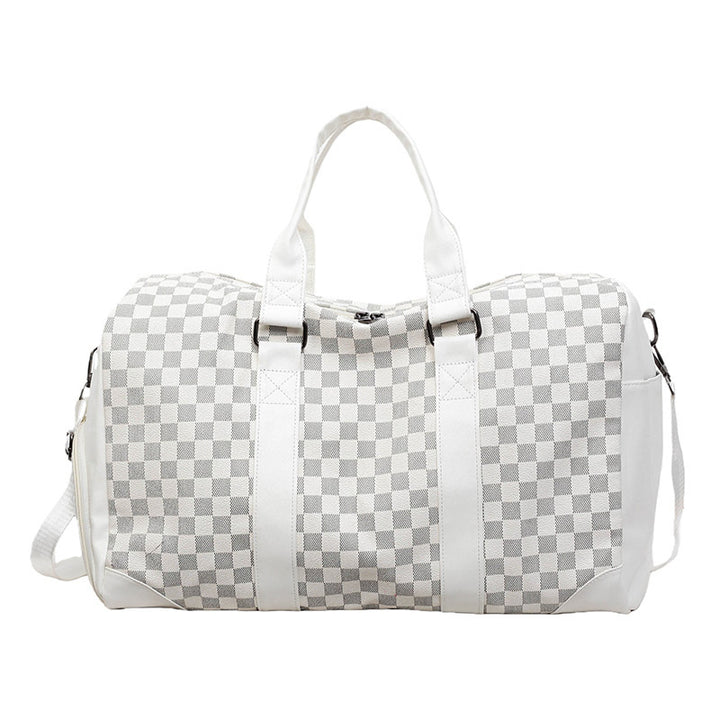 Elegant Checkerboard Travel Duffle Bag Stornfield