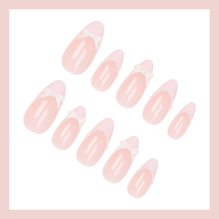 Artificial nail set with elegant bows and tips Stornfield