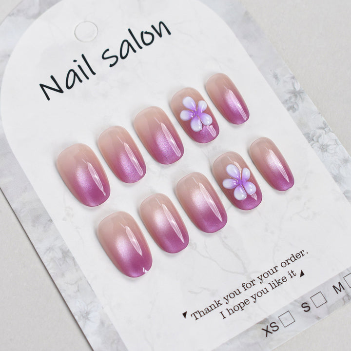 Elegant Floral Press-On Nail Set Stornfield