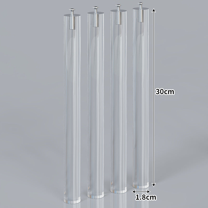 Large Wall-Mounted Clear Acrylic Floating Display Shelf Panel with Pre-Drilled Standoffs