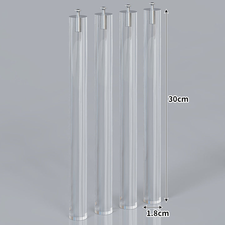 Large Wall-Mounted Clear Acrylic Floating Display Shelf Panel with Pre-Drilled Standoffs