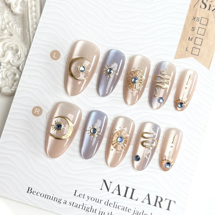 Glamorous Metallic Press-On Nail Set