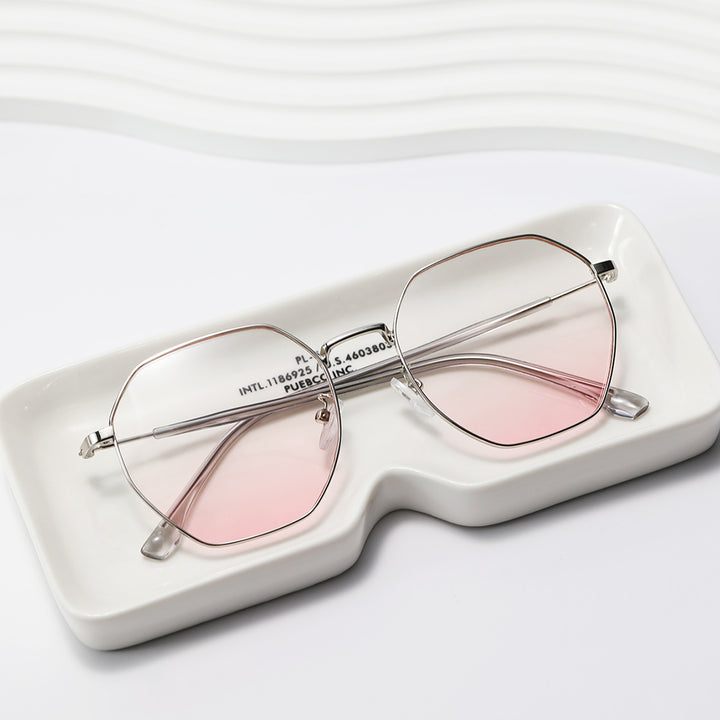 Women fashionable octagonal sunglasses with trendy metal frame Stornfield