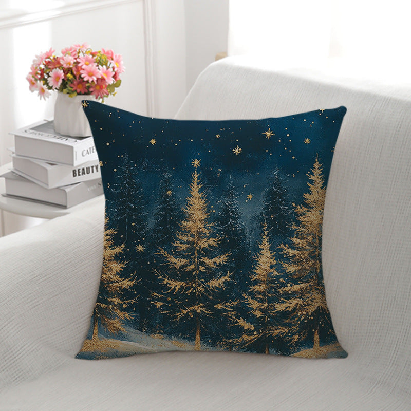 Decorative Christmas Forest Throw Pillow