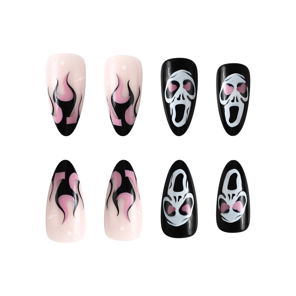 Artistic Halloween-Inspired Long-Lasting Press-On Nails Stornfield