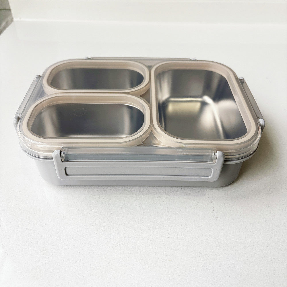 Dual-Compartment Steel Food Storage Container