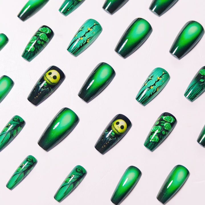 Creative Nail Art Set with Green Design Stornfield