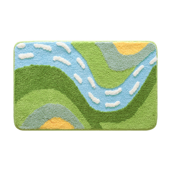 Abstract Landscape Bath Rug Stornfield