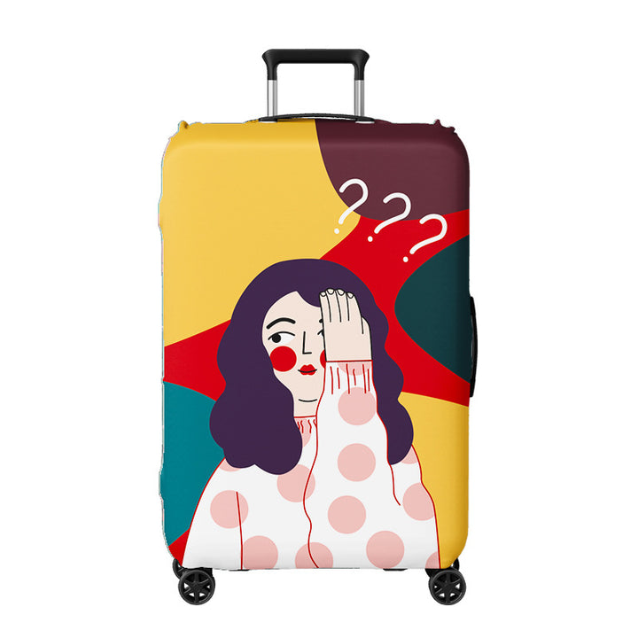 Ladies suitcase cover with creative illustration design Stornfield