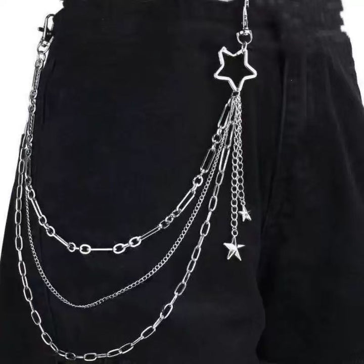 Fashionable chain belt with sparkling star pendant Stornfield