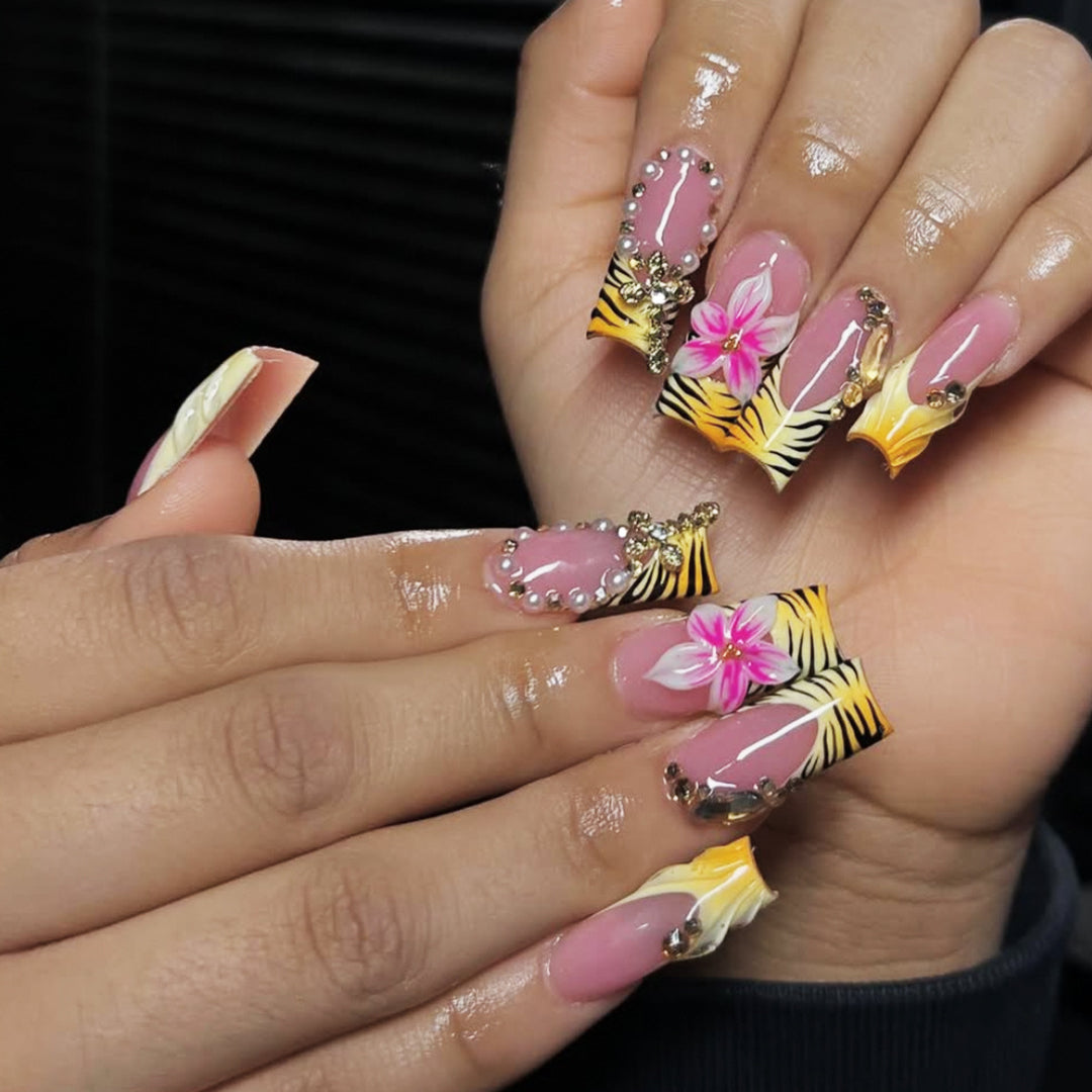 Exotic Floral Nail Art Enhancements Stornfield